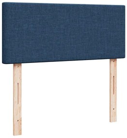 Cama Otomana com Colchão &amp; LEDs Tecido Azul 120x200 cm
