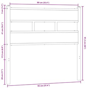 Cabeceira de cama 90 cm derivados madeira/aço carvalho castanho