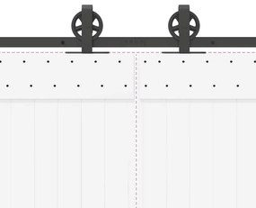 Kit de ferragens para porta deslizante 366 cm aço preto