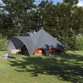 vidaXL Tenda Teepee com telhado Cinza e Laranja 600 x 600 x 347 cm