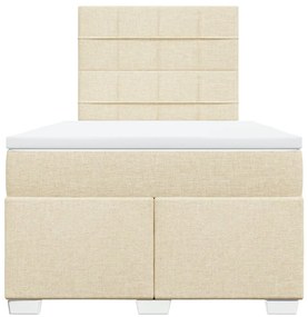 Cama com molas/colchão 120x200 cm tecido cor creme