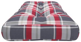 Almofadão p/ sofá de paletes 120x40x12cm tecido xadrez vermelho