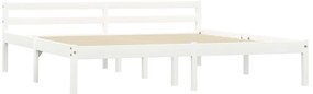 Estrutura de cama 180x200 cm pinho maciço branco