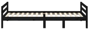 Estrutura de cama 75x190 cm madeira de pinho maciça preto