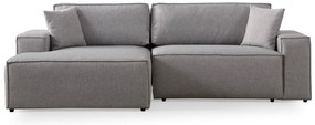 Sofá-Cama de Canto Pırlo – Cinzento Claro – 260x78x170 cm