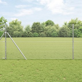 vidaXL Cerca de Arame Soldado com 13 Postes 1.4x50 m de Aço Galvanizado