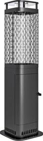 Outsunny Aquecedor de Pellets 6.86 KW com Tubo de Vidro Base Antiderrapante e Grelha Metálica Aquecedor de Pellets sem Fumo 26x26x95 cm Preto | Aosom Portugal