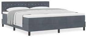 Cama Box com Colchão vidaXL Cinza Escuro Super King Veludo