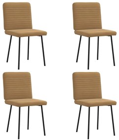 vidaXL Cadeiras de jantar 4 pcs veludo castanho