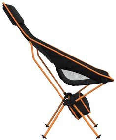 Cadeiras campismo dobráveis 2 pcs tecido oxford/alumínio preto