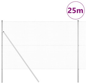 Cerca de Arame Soldado com 13 Postes 1.5x25 m Aço Galvanizado