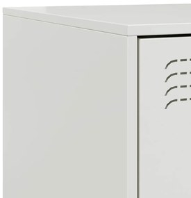 Mesa de cabeceira 34,5x39x44 cm aço branco
