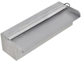 Fonte para piscina retangular com LEDs 30 cm aço inoxidável