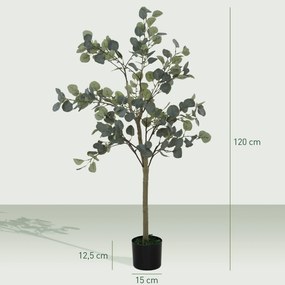 Eucalipto Artificial 120 cm Planta Artificial Decorativa Grande Árvore Artificial de Interior com 230 Folhas Verde