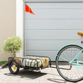 Reboque de carga para bicicleta 122x53x31 cm ferro preto