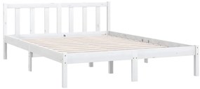 Estrutura de cama em pinho maciço 160x200 cm branco