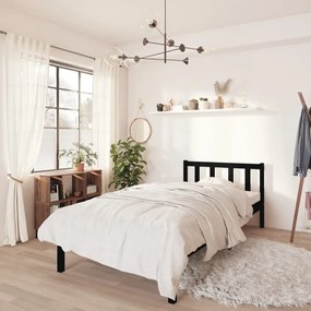 vidaXL Estrutura de cama 100x200 cm madeira pinho maciço preto