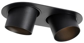 Foco embutido redondo preto GU10 70mm inclinável 2-luzes - Installa