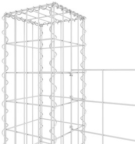 Cesto gabião em forma de U c/ 5 postes 500x20x150 cm ferro
