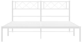 Estrutura de cama com cabeceira 140x200 cm metal branco