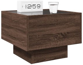 Mesa de cabeceira c/ LED Infinity 40x40x30 cm carvalho castanho