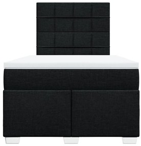Cama boxspring com colchão 120x190 cm tecido preto