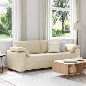 vidaXL Sofá 3 lugares creme, 178 cm, tecido