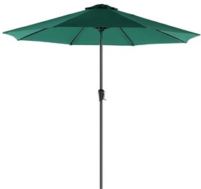 Guarda-sol de jardim SONGMICS de 290 cm, UPF 50+, guarda-sol, inclinação de 30 ° em 2 direções, manivela para abrir e fechar, para jardins externos, piscina, varanda, pátio, base não incluída, GPU30GN verde