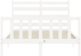 Cama sem colchão 140x190 cm madeira de pinho maciça branco