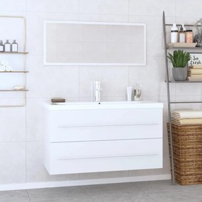 vidaXL 3 pcs conjunto de móveis de casa de banho branco brilhante