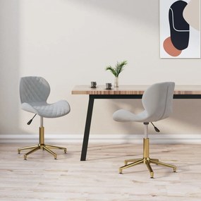 vidaXL Cadeiras de jantar giratórias 2 pcs veludo cinzento-claro