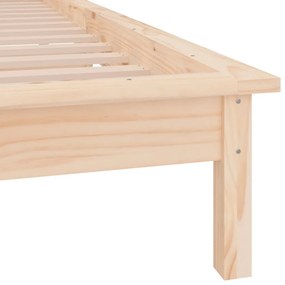 Estrutura de cama de solteiro c/ LED 90x190 cm madeira maciça