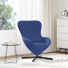 Poltrona de Ovo vidaXL Azul Veludo