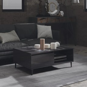 vidaXL Mesa de centro 90x60x35cm derivados de madeira cinza brilhante