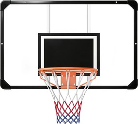 SPORTNOW Tabela Basquetebol Parede Quadro Estrutura Aço Interiores Exteriores Resistente 113x61x73 cm Preto | Aosom Portugal