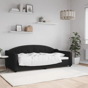 Sofá-cama 90x190 cm tecido preto