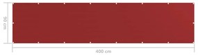 Tela de varanda 90x400 cm PEAD vermelho