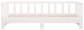 Sofá-cama com gavetão 90x200 cm madeira de pinho maciça branco