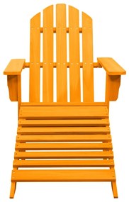 Cadeira Adirondack p/ jardim com otomano abeto maciço laranja