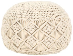 Pufe artesanal macramé 45x30 cm algodão