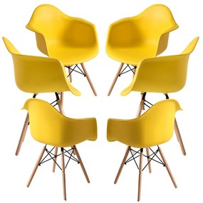 Pack 6 Cadeiras Dau - Amarelo