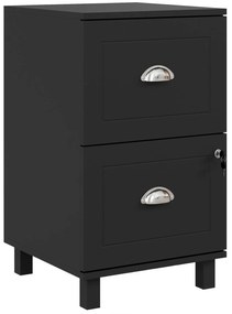 HOMCOM Bloco de Gavetas com Fechadura e Guias A4/Carta 2 Gavetas 40x41,5x67,5 cm Preto | Aosom Portugal