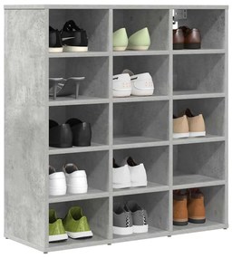 Armário de Sapatos com prateleira Cinzento cimento 103x30x51 cm
