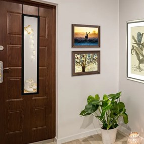Espelho de porta/parede de corpo inteiro com ganchos Espelho para quarto, sala de estar e vestiário 33 x 119 cm preto
