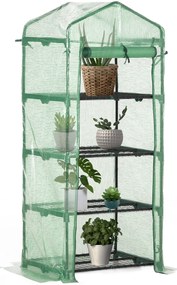 Estufa de Jardim com 4 Prateleiras e Cobertura de PE Estufa de Aço par