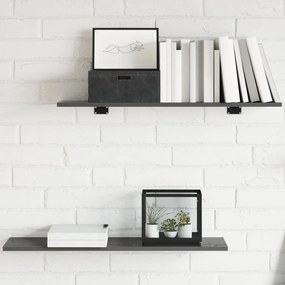 vidaXL Prateleiras estante 8pcs 80x20x1,5cm contrapl. cinza brilhante