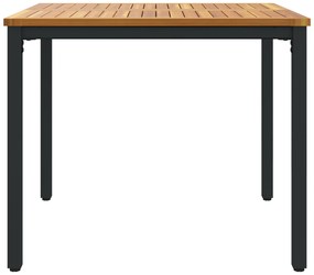 Mesa de Jardim vidaXL 90x90x75 cm em Madeira de Acácia Sólida e Metal