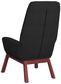 Cadeira de descanso com banco p/ pés tecido preto