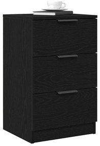 Criado-mudo de Carvalho Preto vidaXL - 40x65x65 cm