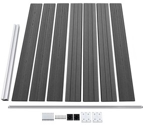 Conjunto painel de cerca 353x146 cm WPC preto